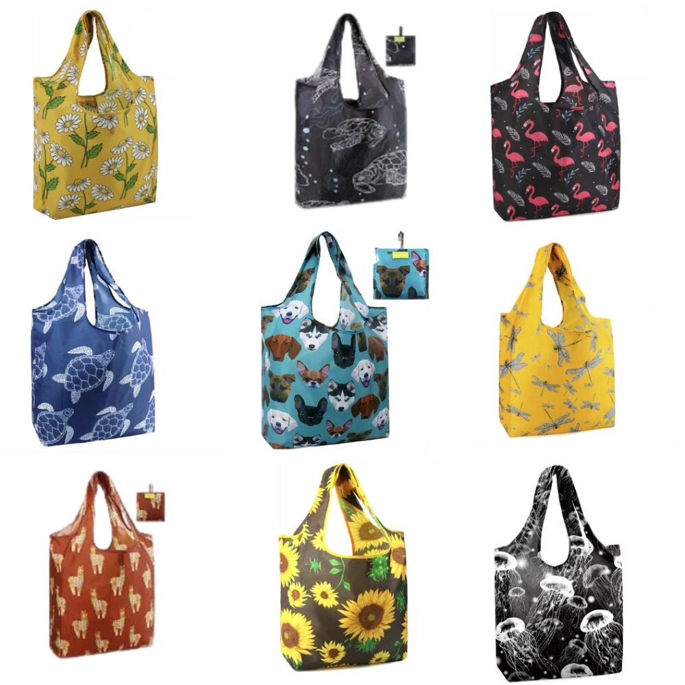 🎀 1 Grocery Bag Reusable Durable Bags Foldable Washable Large 50lbs Heavy Duty